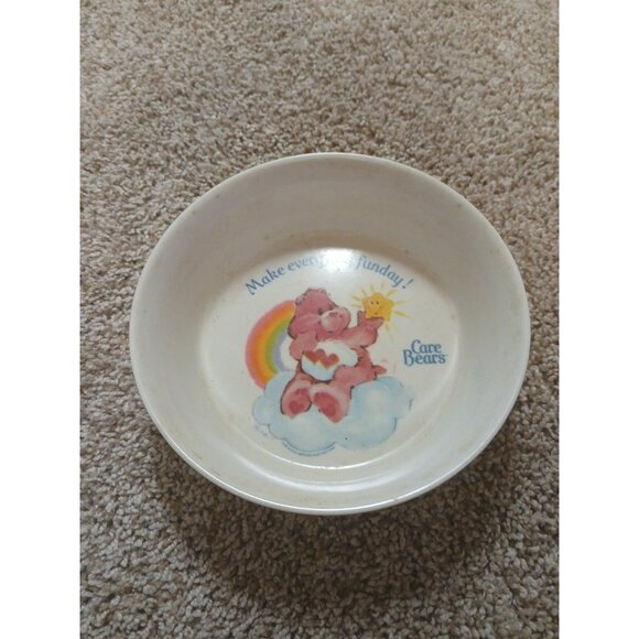 Vintage 80s Care Bears Bowl Love A Lot Bear SiLite Melamine Make Every Day Fun! - Picture 1 of 6